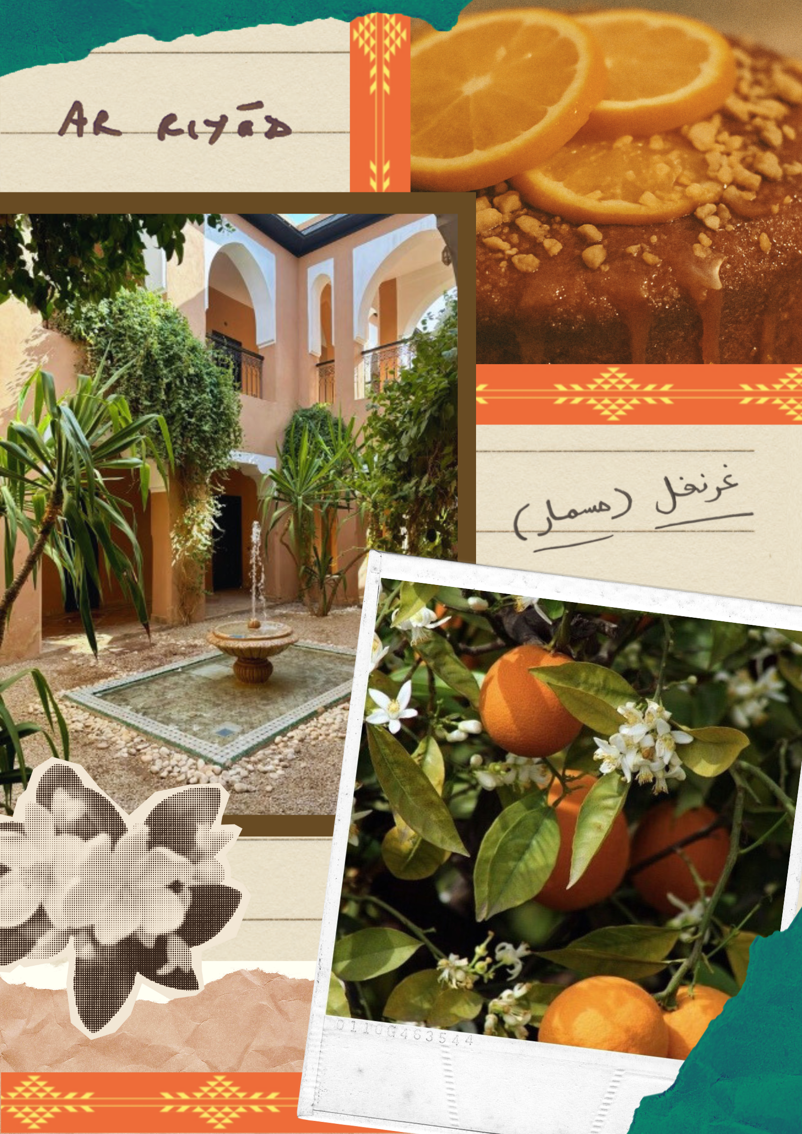 Collage of inspiration for Ar Riyad niche fragrance