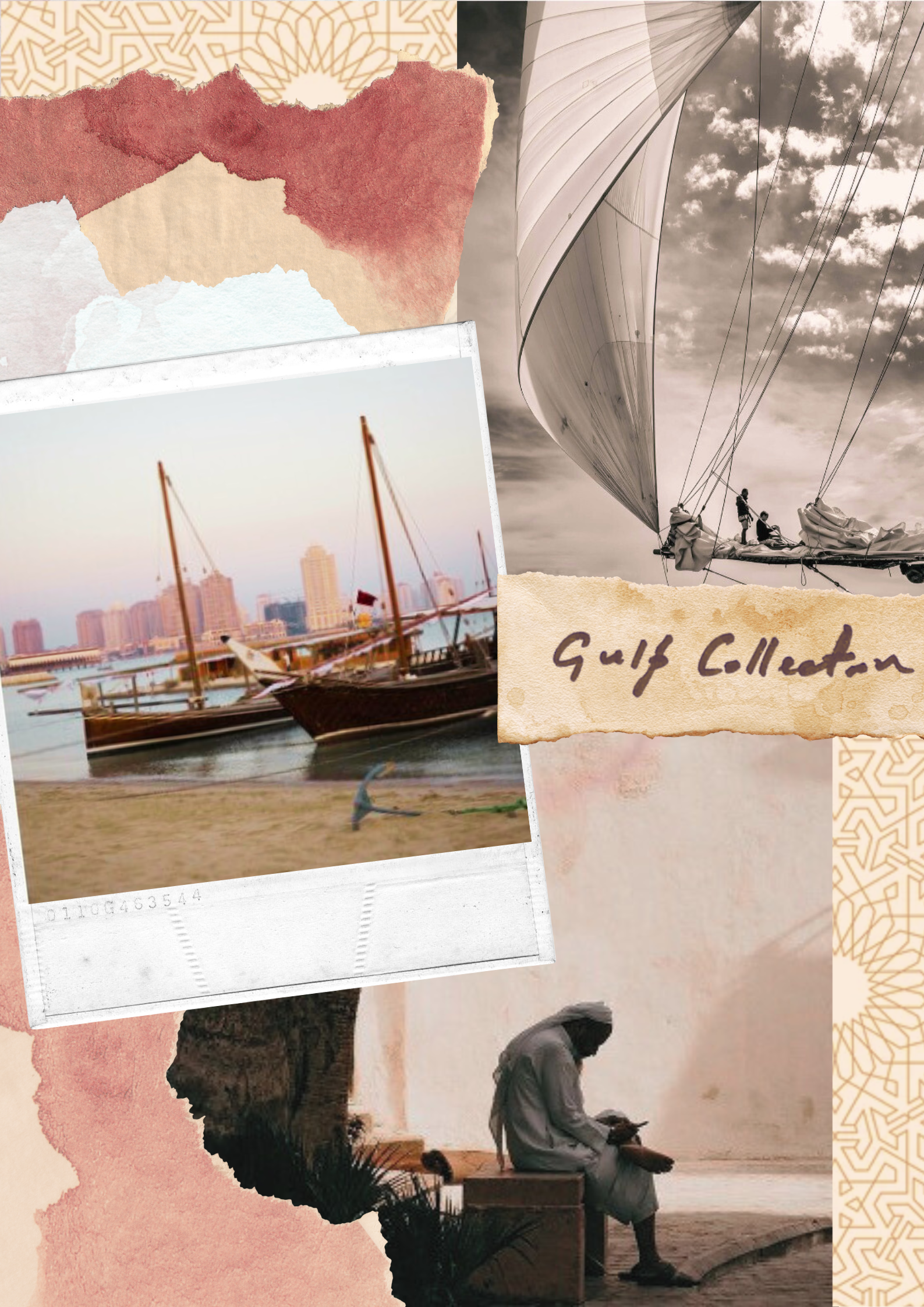 Collage image inspiration for Guulf Collection niche fragrances by Gallivant